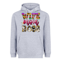 Heather Grey Wife mom boss daisy Mother's Day Heavyweight Hoodie - HowdyJamesFarm