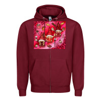 Burgundy gnomies with food elements tumbler hjf Zipper Hoodie - HowdyJamesFarm