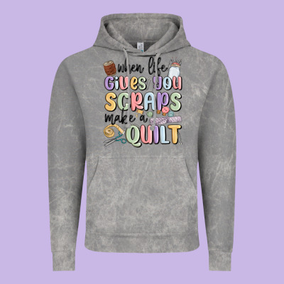 When Life Gives You Scraps Make A Quilt Vintage Hoodie Designed By Maliassmallbusiness