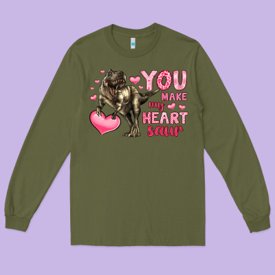 You Make My Heart Saur Long Sleeve Tee Designed By Lillyallendesigns