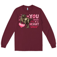 Burgundy you make my heart saur Long Sleeve Tee - LillyAllenDesigns
