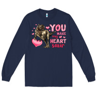Navy you make my heart saur Long Sleeve Tee - LillyAllenDesigns