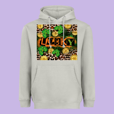 St. Patricks Day Lucky Heavyweight Hoodie Designed By Cowgirlartshop