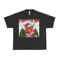 Pigment Black pink christmas cow Urban Heavy Tee - MaliasSmallBusiness