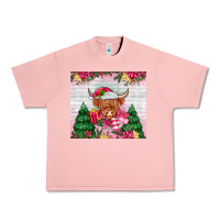 Salmon pink christmas cow Urban Heavy Tee - MaliasSmallBusiness