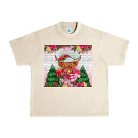 Sandshell pink christmas cow Urban Heavy Tee - MaliasSmallBusiness