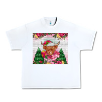 White pink christmas cow Urban Heavy Tee - MaliasSmallBusiness