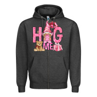 Charcoal Heather hug me with gnome hjf Zipper Hoodie - HowdyJamesFarm