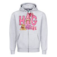 Heather Grey hug me with gnome hjf Zipper Hoodie - HowdyJamesFarm
