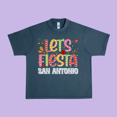 Lets Fiesta San Antonio Urban Heavy Tee Designed By Jahusdesignshop