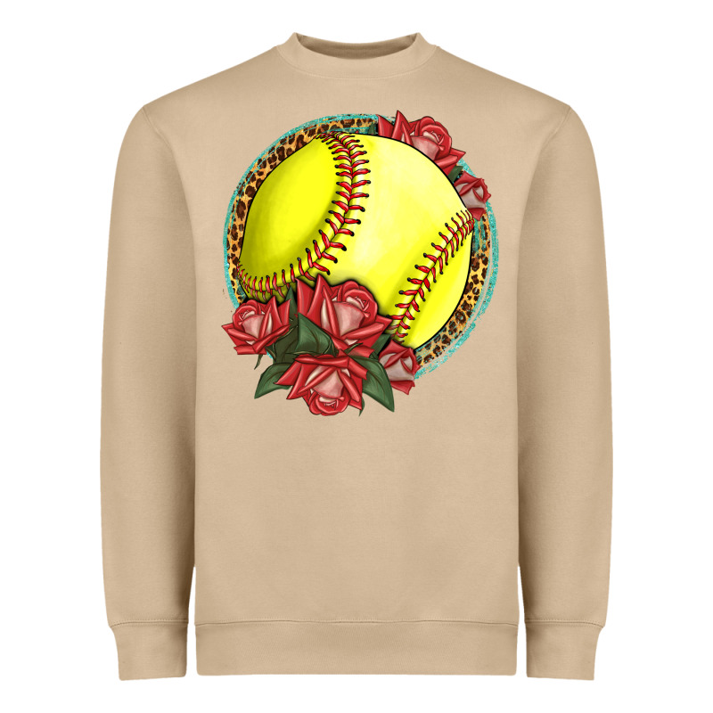 Western Softball With Roses Heavyweight Sweatshirt by LillyAllenDesigns | Teevron