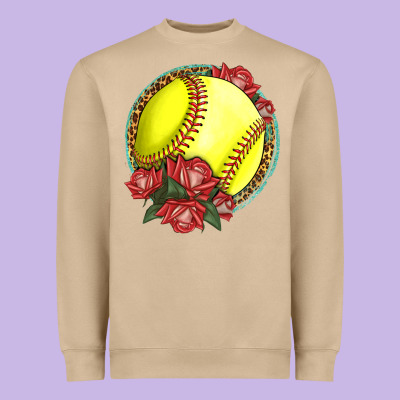 Western Softball With Roses Heavyweight Sweatshirt Designed By Lillyallendesigns
