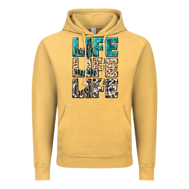 Wife Life Wife Mom Life Best Vintage Hoodie by NancyCooperArtShop | Teevron