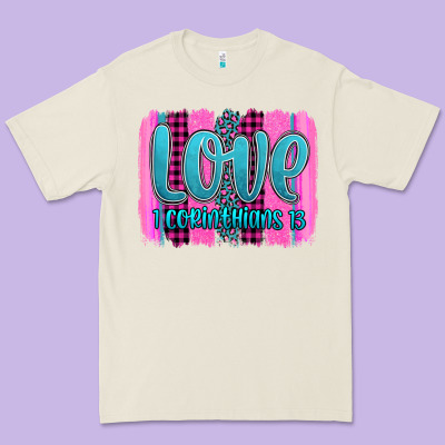 Love Corinthians 13 Valentine's Day Brushstroke Premium Tee Designed By Adodesignshop