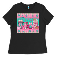 Black pink christmas coffee Ladies Tee - Jasminsmagicworld