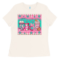 Bone pink christmas coffee Ladies Tee - Jasminsmagicworld