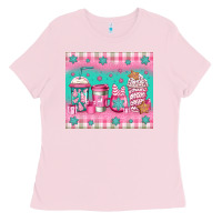 Bubblegum Pink pink christmas coffee Ladies Tee - Jasminsmagicworld