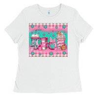 White pink christmas coffee Ladies Tee - Jasminsmagicworld