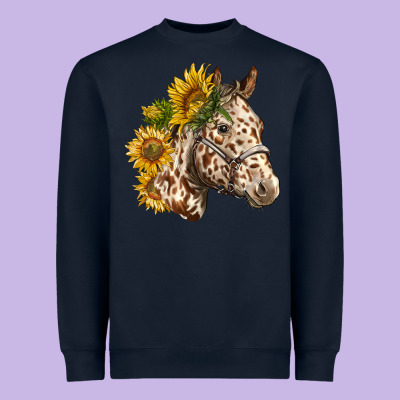 Appaloosa Horse With Sunflowers Heavyweight Sweatshirt Designed By Lillyallendesigns