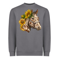 Storm appaloosa horse with sunflowers Heavyweight Sweatshirt - LillyAllenDesigns