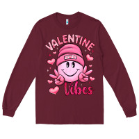 Burgundy valentine vibes Long Sleeve Tee - LillyAllenDesigns