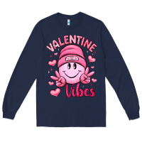 Navy valentine vibes Long Sleeve Tee - LillyAllenDesigns