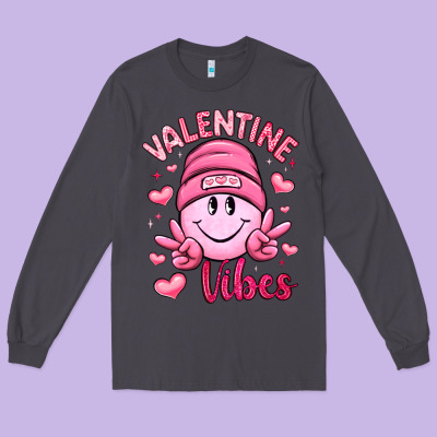 Valentine Vibes Long Sleeve Tee Designed By Lillyallendesigns