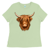 Matcha long haired cow Ladies Tee - Jasminsmagicworld