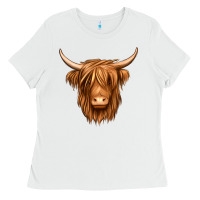 White long haired cow Ladies Tee - Jasminsmagicworld