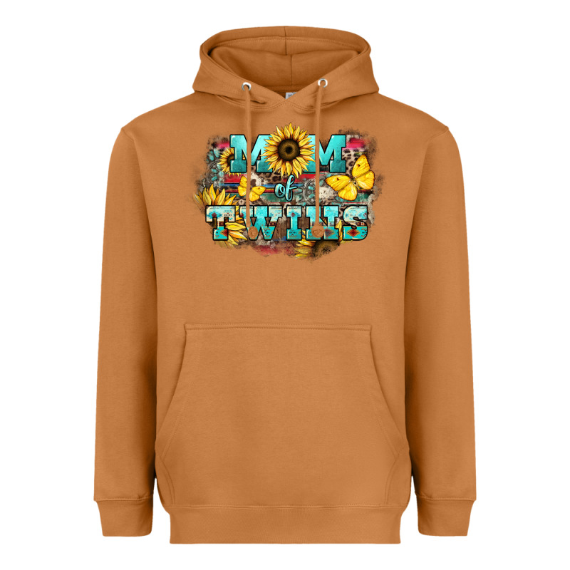 Mom Of Twins Sunflower Mothers Day Heavyweight Hoodie by HowdyJamesFarm | Teevron