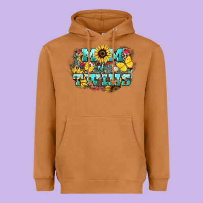 Mom Of Twins Sunflower Mothers Day Heavyweight Hoodie Designed By Howdyjamesfarm