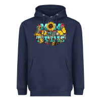 Navy Mom of twins sunflower mothers day Heavyweight Hoodie - HowdyJamesFarm