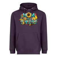 Plum Mom of twins sunflower mothers day Heavyweight Hoodie - HowdyJamesFarm