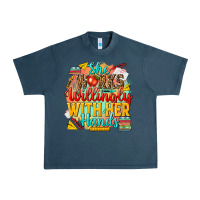 Midnight Navy she works willingly with her hands teacher Urban Heavy Tee - NancyCooperArtShop