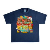 Navy she works willingly with her hands teacher Urban Heavy Tee - NancyCooperArtShop