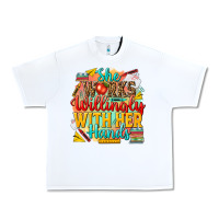 White she works willingly with her hands teacher Urban Heavy Tee - NancyCooperArtShop