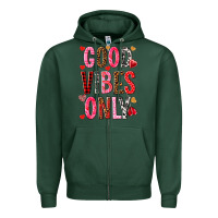 Sports Green Good vibes only Valentine's Day Zipper Hoodie - HowdyJamesFarm