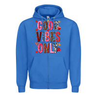 True Royal Good vibes only Valentine's Day Zipper Hoodie - HowdyJamesFarm