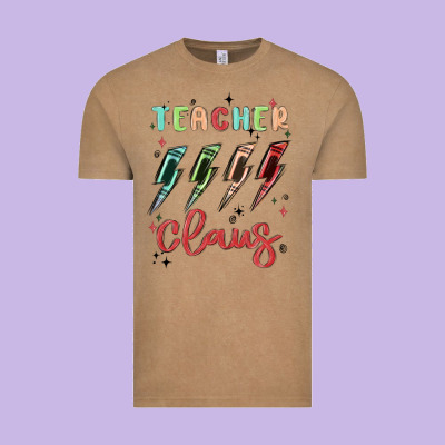 Teacher Claus Vintage Tee Designed By Maliassmallbusiness