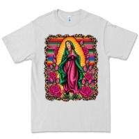 Dove Grey our lady of guadalupe serape background Premium Tee - Artiststas