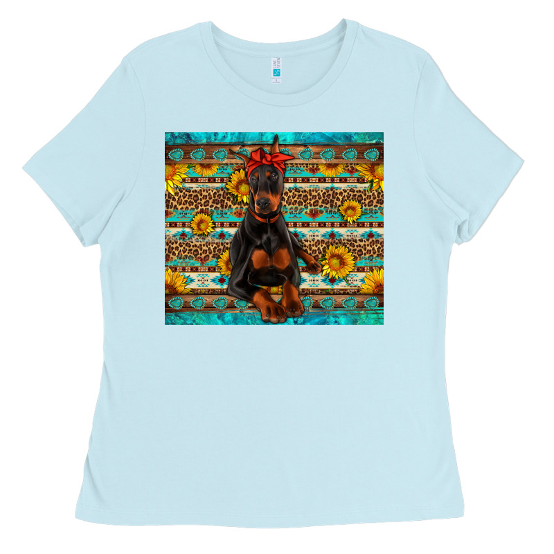 Doberman With Western Background Ladies Tee by Artiststas | Teevron