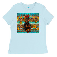 Baby Blue doberman with western background Ladies Tee - Artiststas