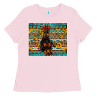 Bubblegum Pink doberman with western background Ladies Tee - Artiststas