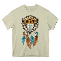 Mossy dreamer catcher bull skull Heavy Core Tee - JahusDesignShop