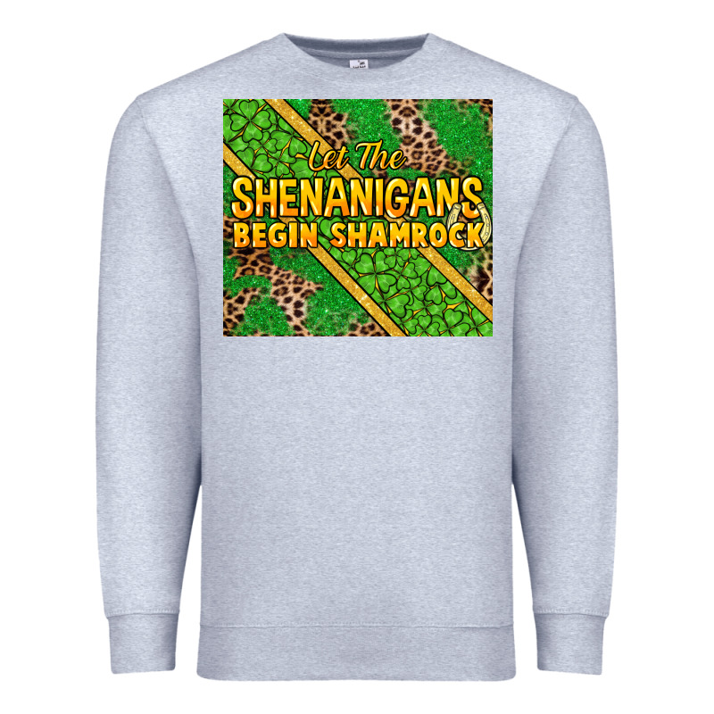 Let The Shenanigans Begin Shamrock Tumbler Premium Sweatshirt by HowdyJamesFarm | Teevron