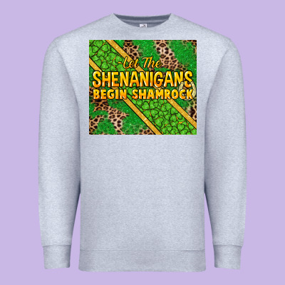 Let The Shenanigans Begin Shamrock Tumbler Premium Sweatshirt Designed By Howdyjamesfarm