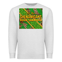 Oatmeal Heather Let the shenanigans begin shamrock tumbler Premium Sweatshirt - HowdyJamesFarm