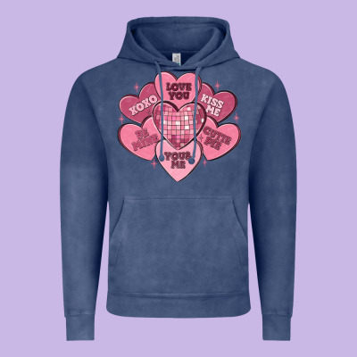 Valentines Conversation Hearts Vintage Hoodie Designed By Maliassmallbusiness