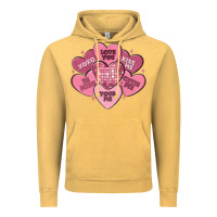 Vintage Mustard valentines conversation hearts Vintage Hoodie - MaliasSmallBusiness