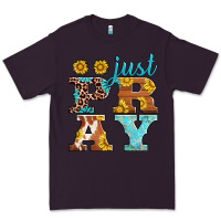 Plum just pray western sunflowers Premium Tee - AdoDesignShop